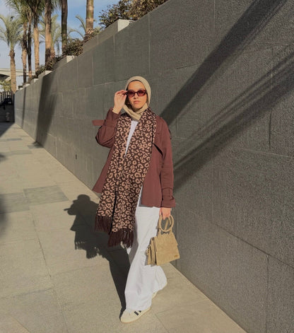 Signature Leopard Scarf in Brown