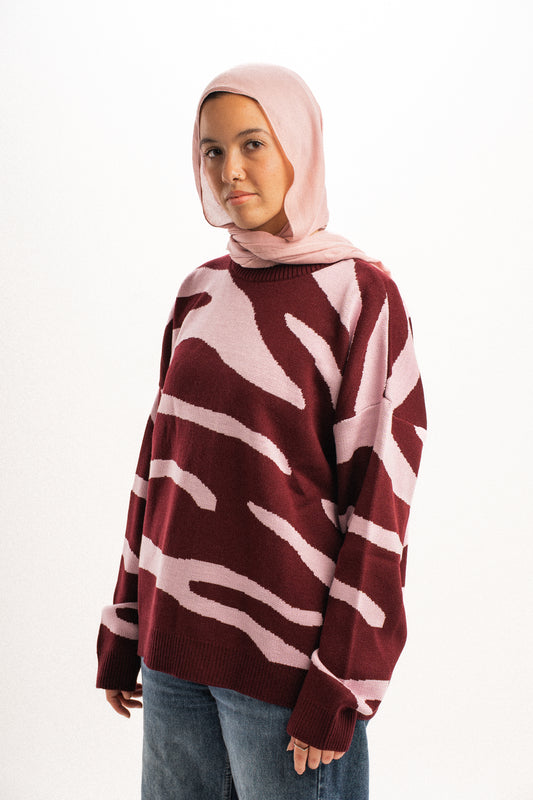 Duo Sweater in Cranberry