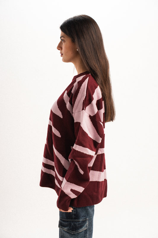 Duo Sweater in Cranberry